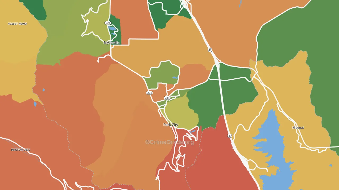 Park City, UT Map of Burglary Rates
