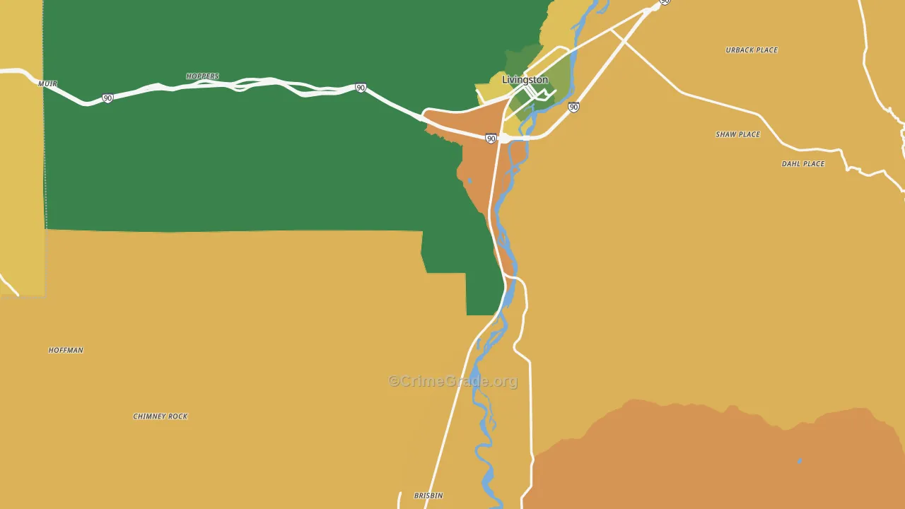 Park County, MT Map of Burglary Rates