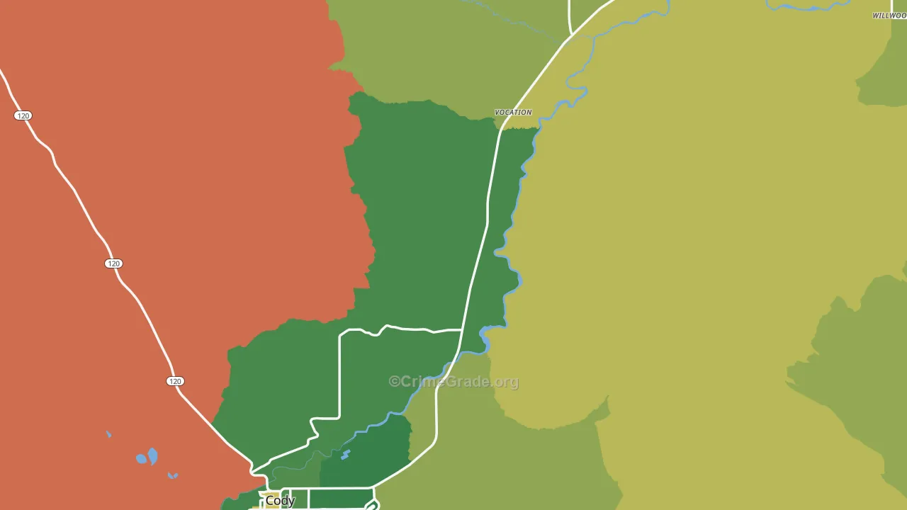 Park County, WY Map of Burglary Rates