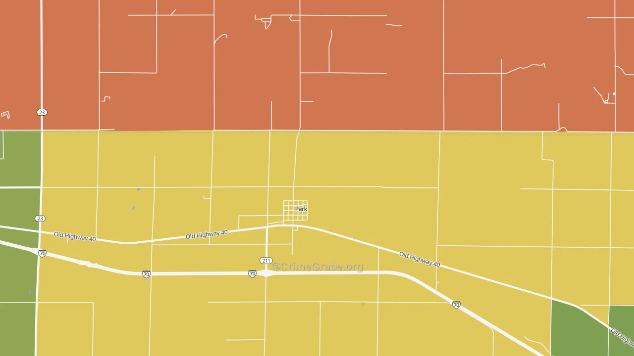 Park, KS Map of Burglary Rates