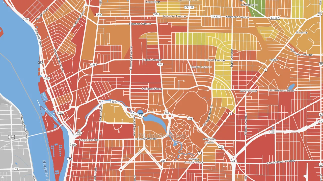 Park Meadow, Buffalo, NY Map of Burglary Rates