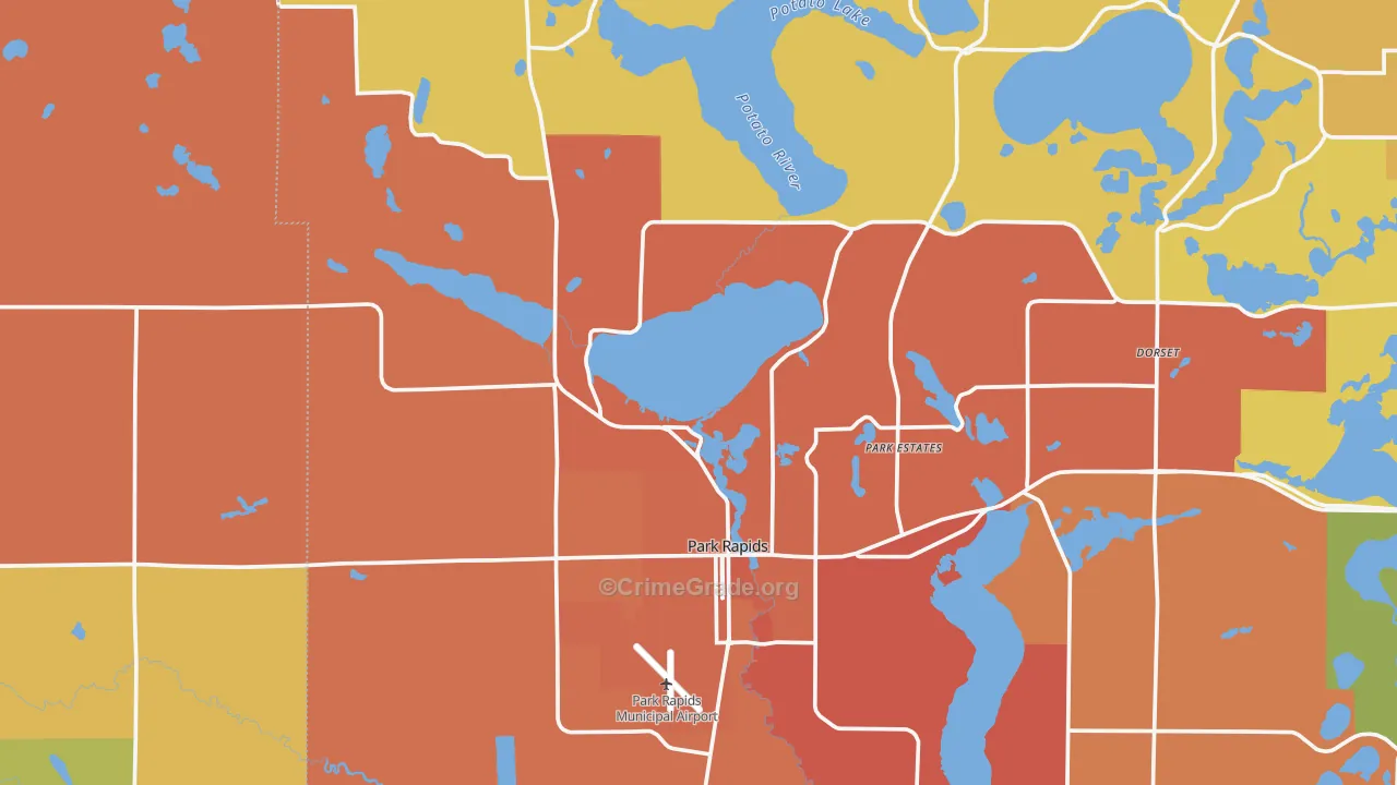 Park Rapids, MN Map of Burglary Rates
