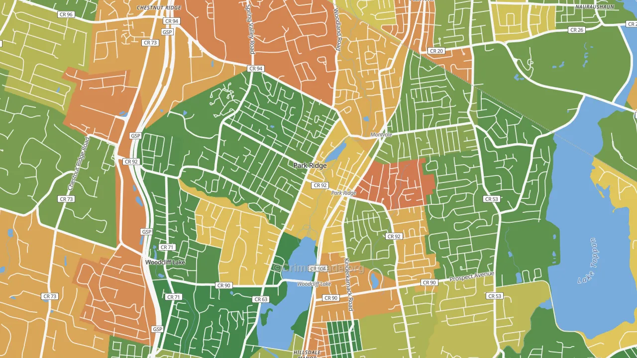 Park Ridge, NJ Map of Burglary Rates