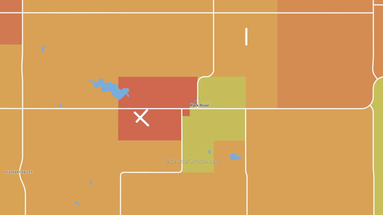 Park River, ND Map of Burglary Rates