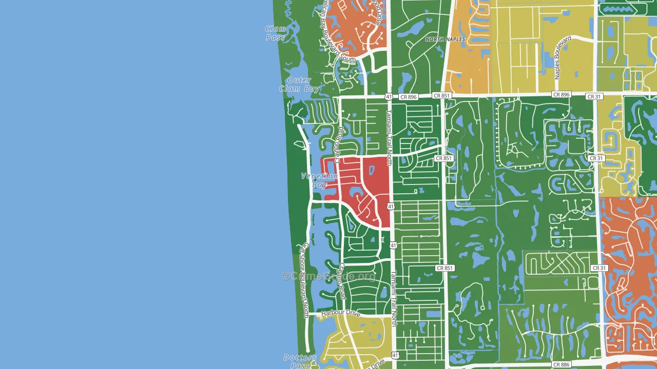 Park Shore, Naples, FL Map of Burglary Rates
