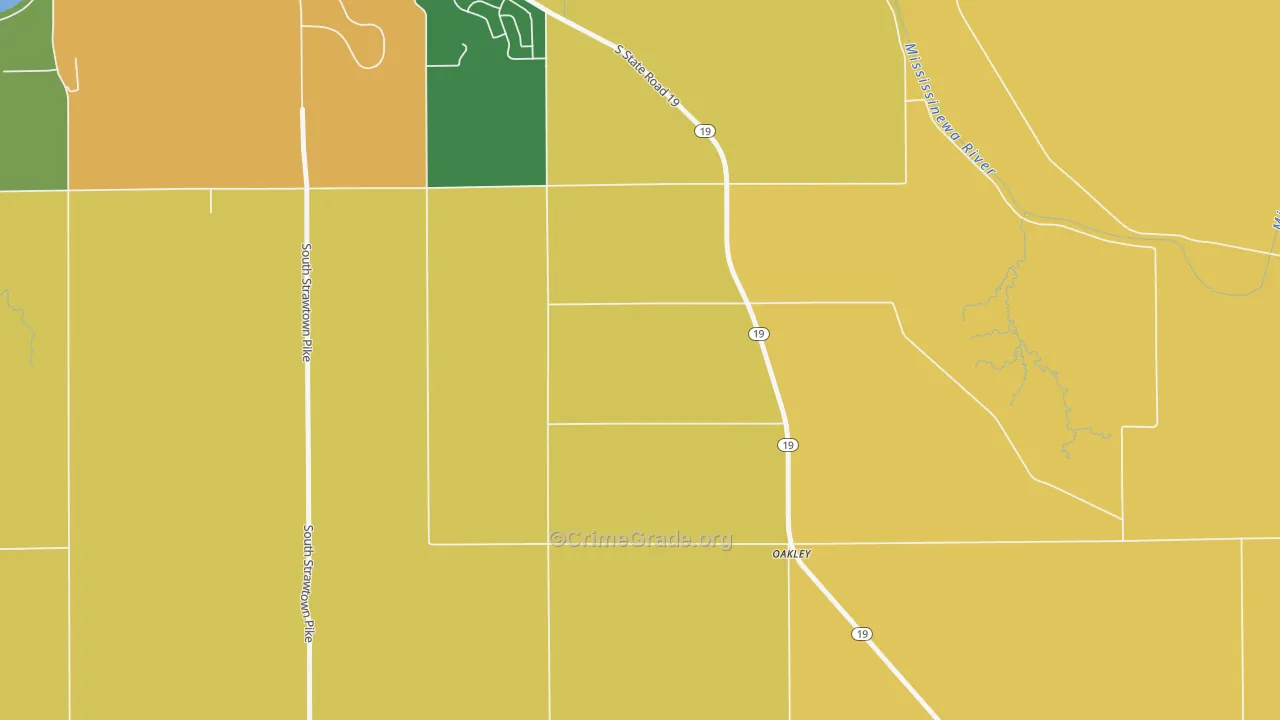 Park View Heights, IN Map of Burglary Rates