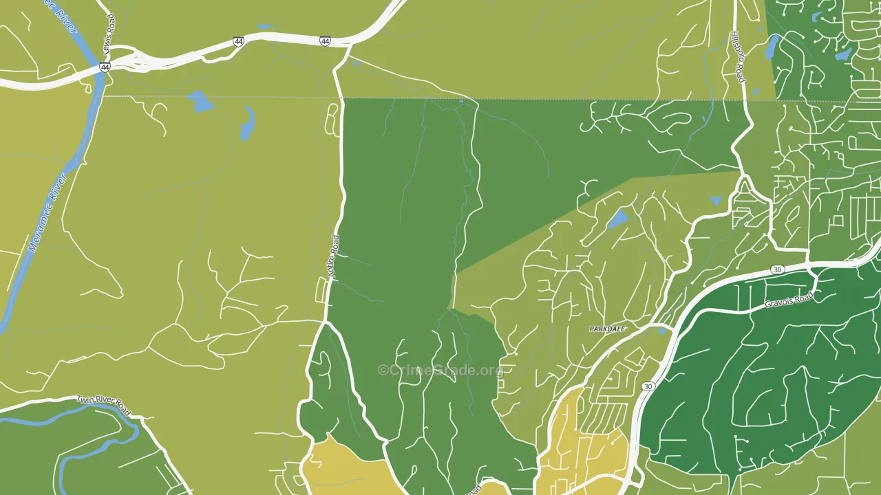 Parkdale, MO Map of Burglary Rates
