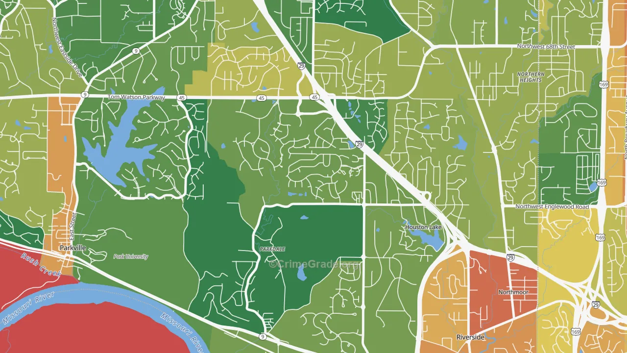 Parkdale-Walden, Kansas City, MO Map of Burglary Rates