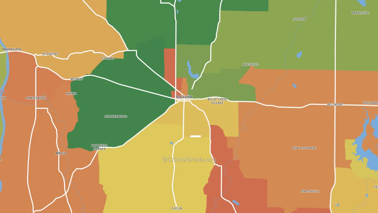 Parke County, IN Map of Burglary Rates