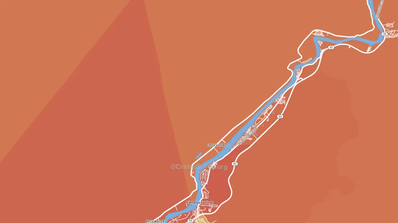 Parker Dam, CA Map of Burglary Rates