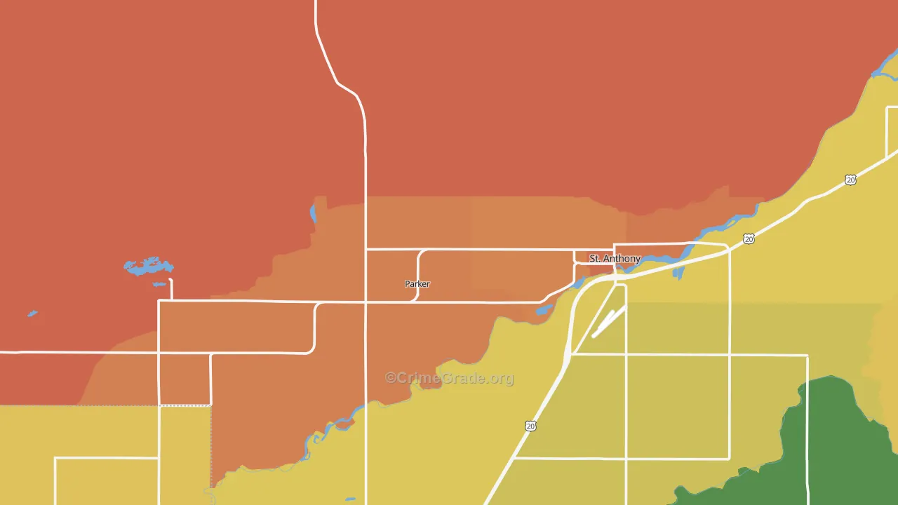 Parker, ID Map of Burglary Rates