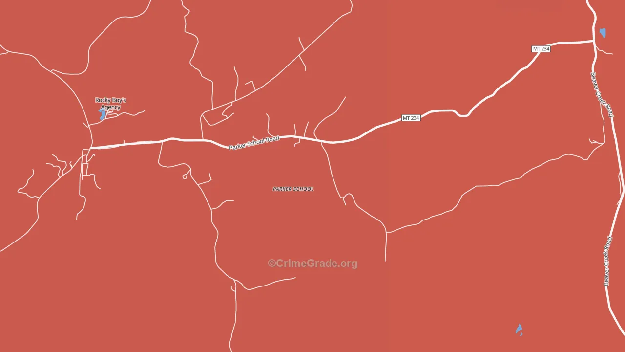 Parker School, MT Map of Burglary Rates