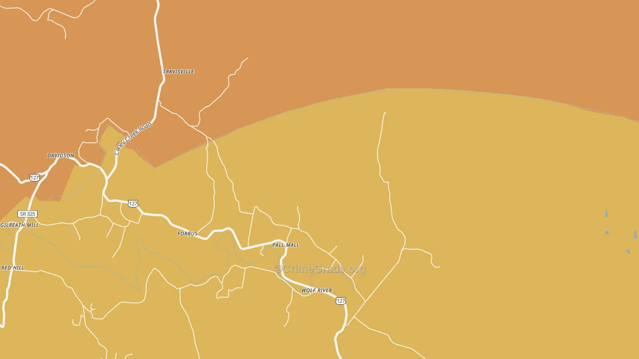 Parker, TN Map of Burglary Rates