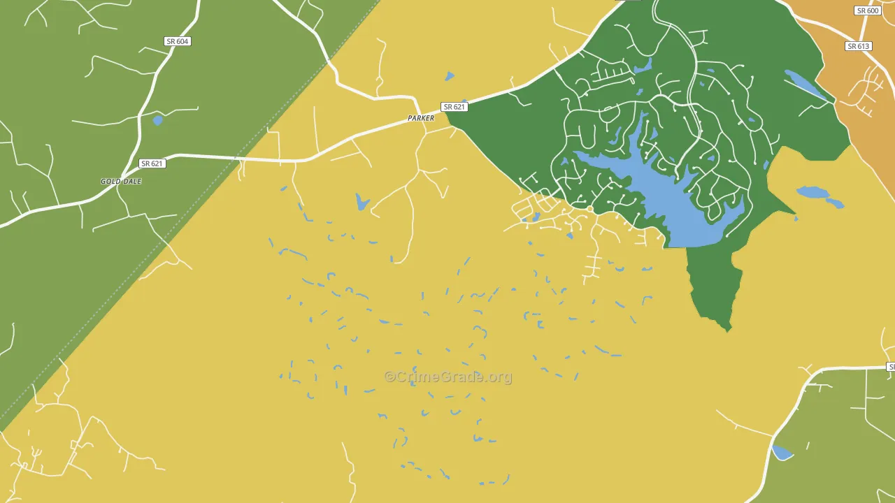 Parker, VA Map of Burglary Rates