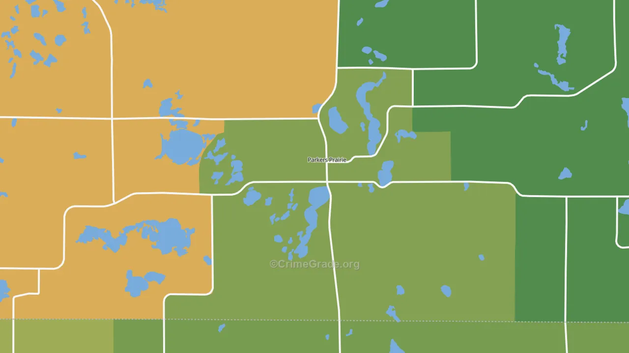 Parkers Prairie, MN Map of Burglary Rates