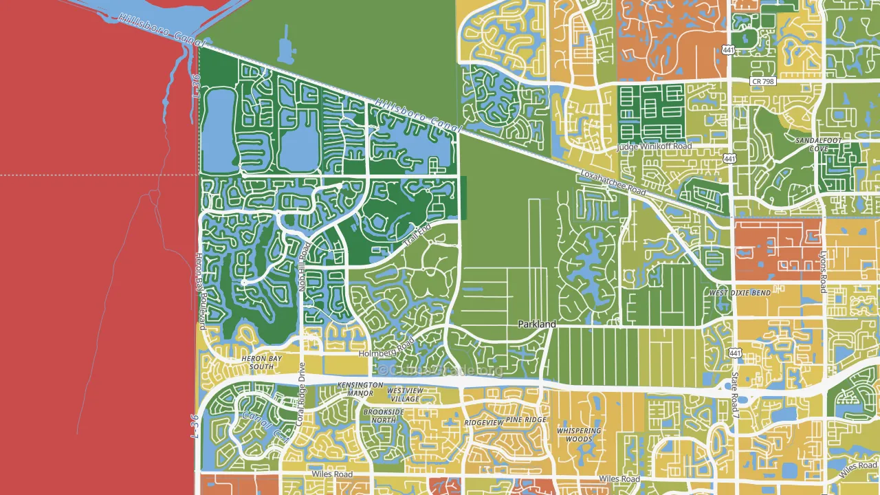 Parkland, FL Map of Burglary Rates