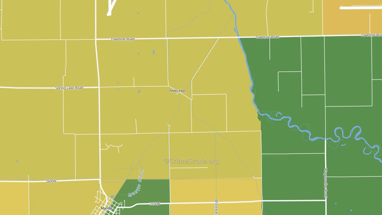 Parkland, IL Map of Burglary Rates