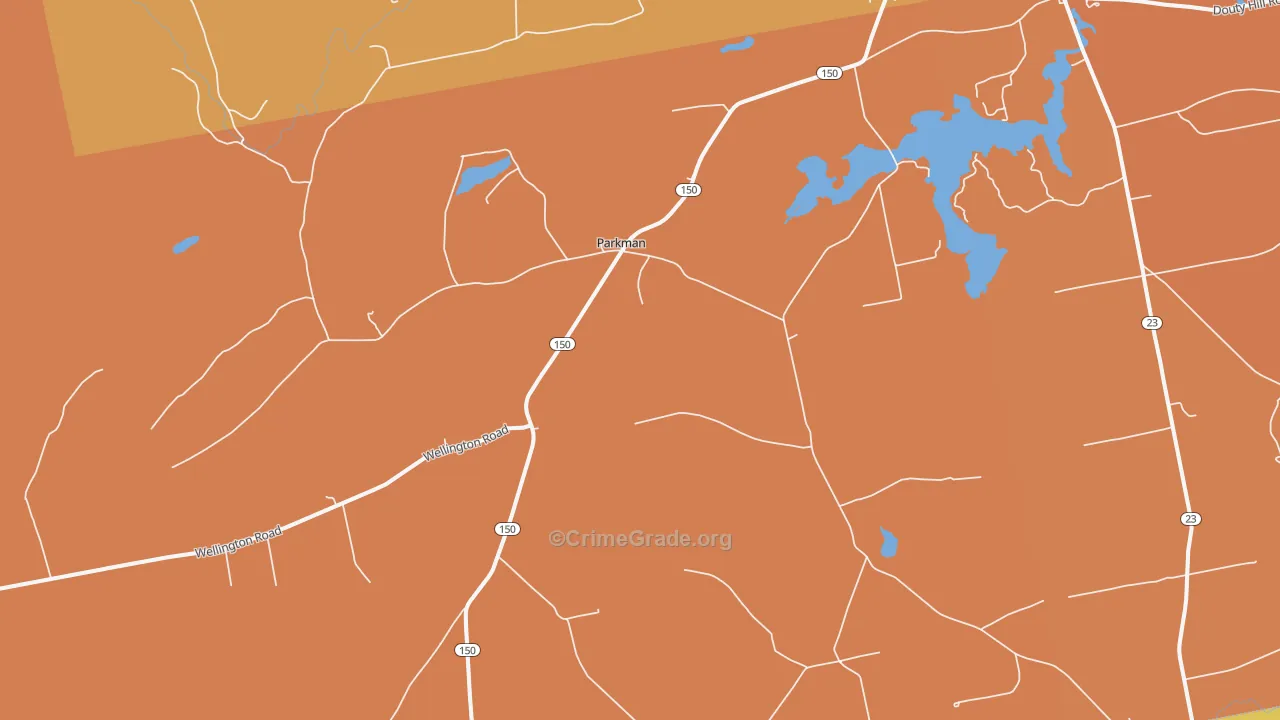 Parkman, ME Map of Burglary Rates