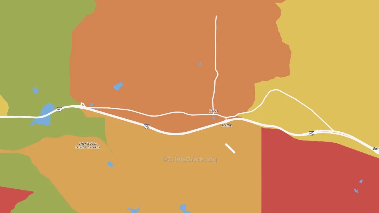 Parks, AZ Map of Burglary Rates