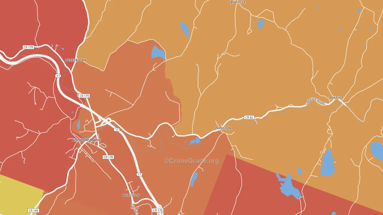 Parkston, NY Map of Burglary Rates