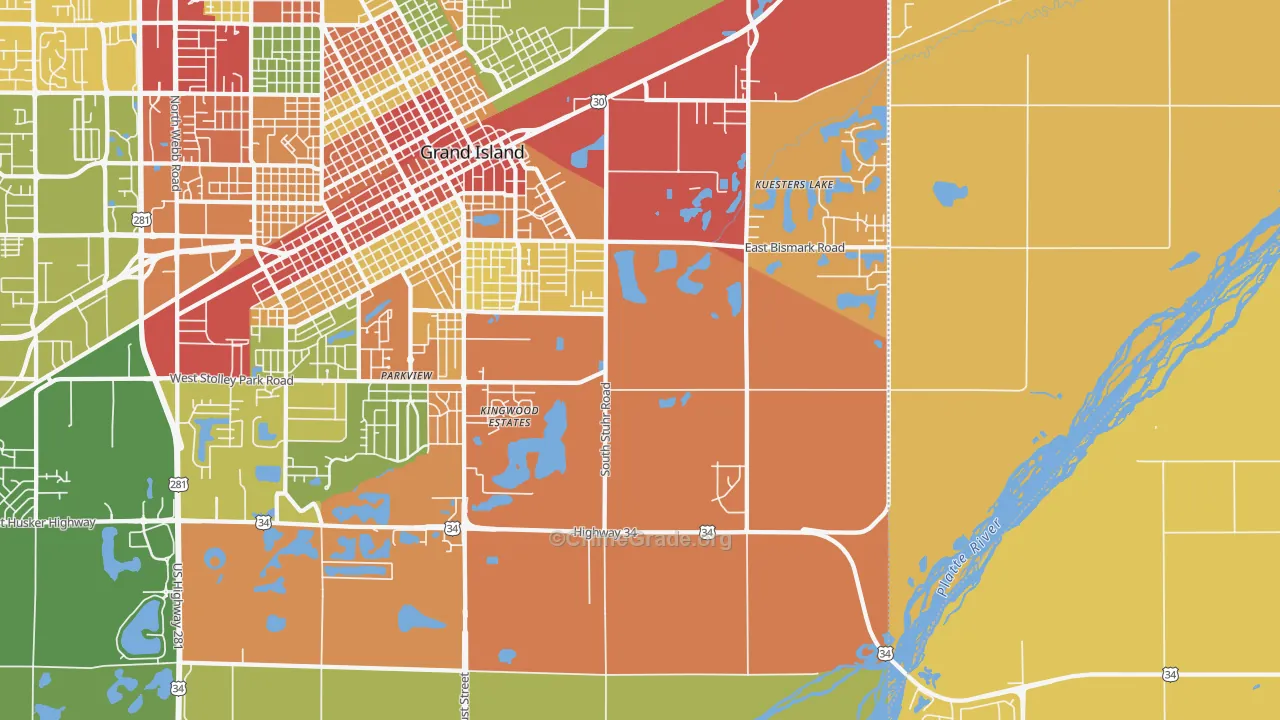 Parkview, NE Map of Burglary Rates