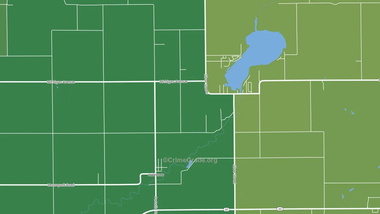Parkville, MI Map of Burglary Rates