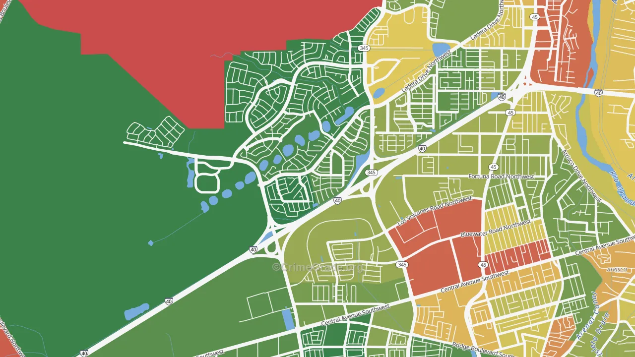 Parkway, Albuquerque, NM Map of Burglary Rates