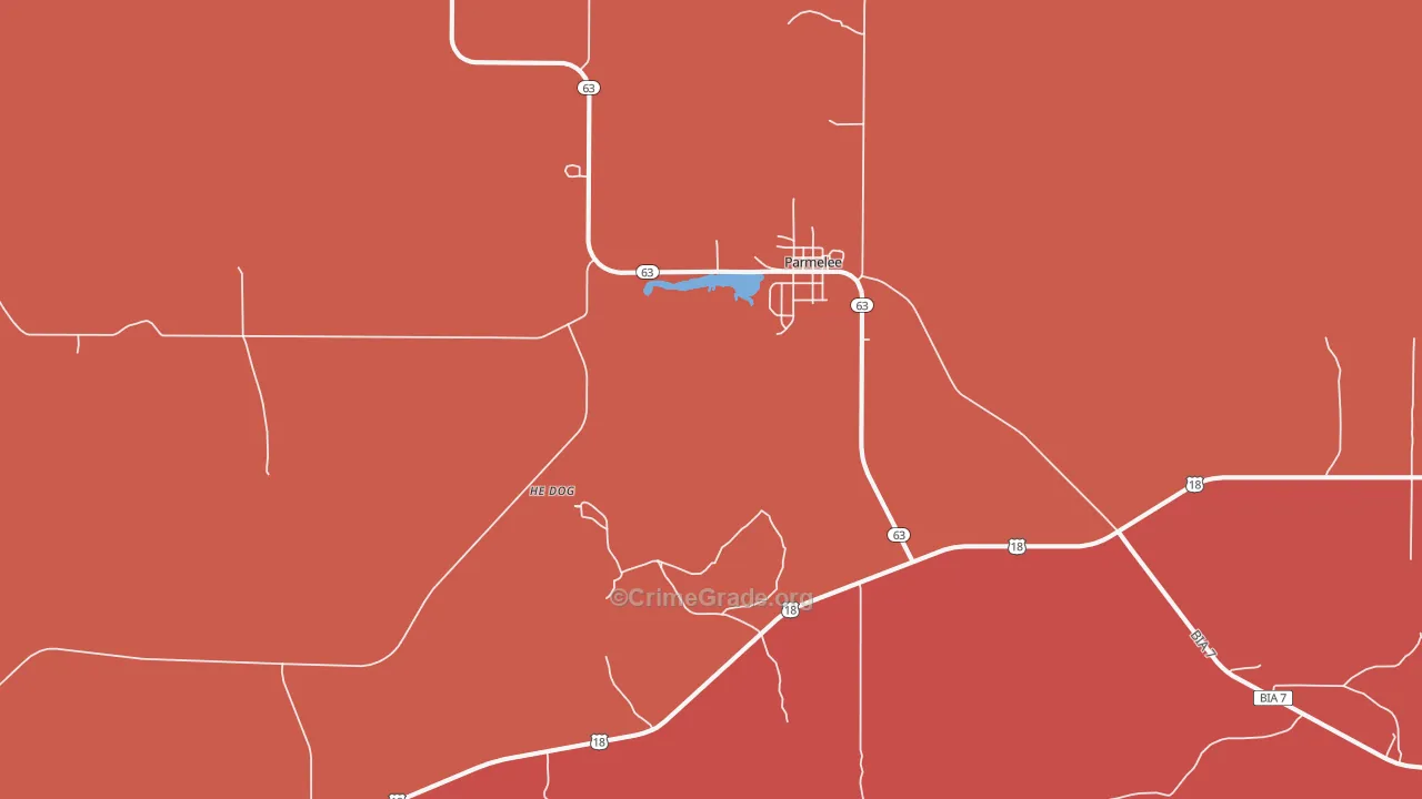 Parmelee, SD Map of Burglary Rates