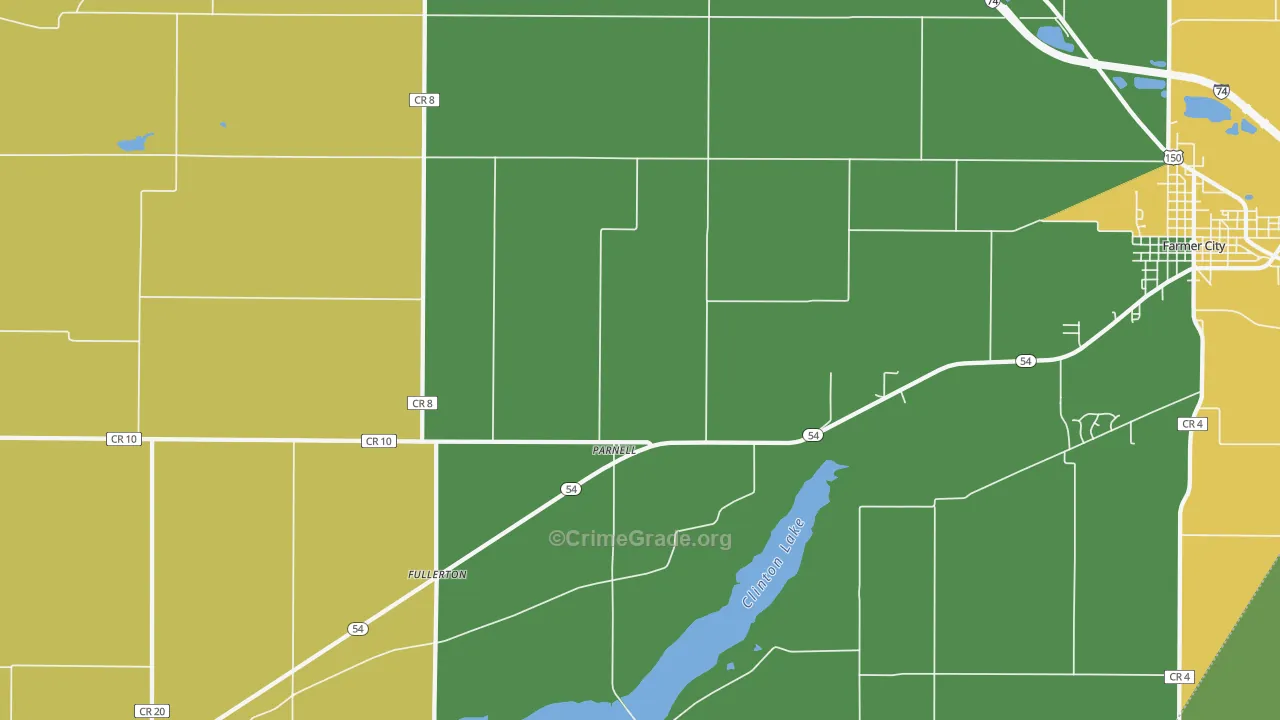 Parnell, IL Map of Burglary Rates