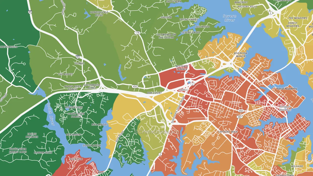 Parole, MD Map of Burglary Rates