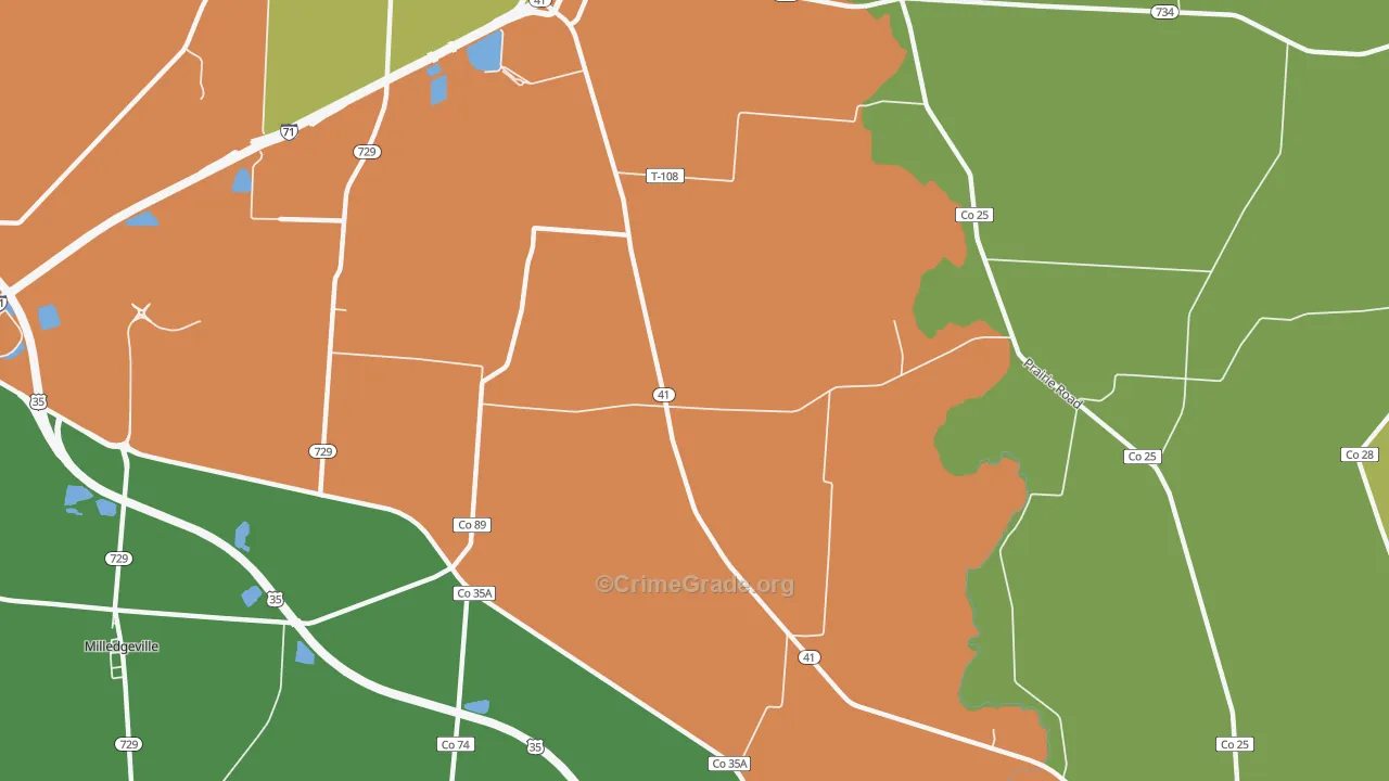 Parrott, OH Map of Burglary Rates