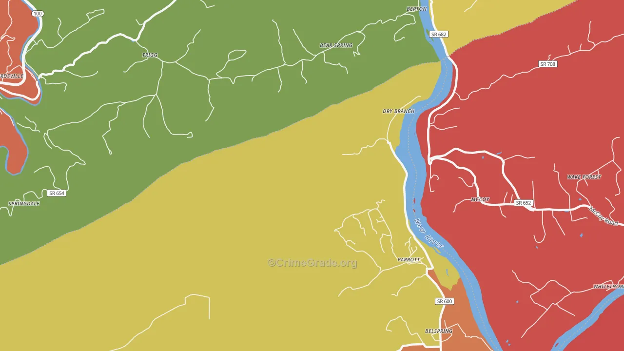 Parrott, VA Map of Burglary Rates
