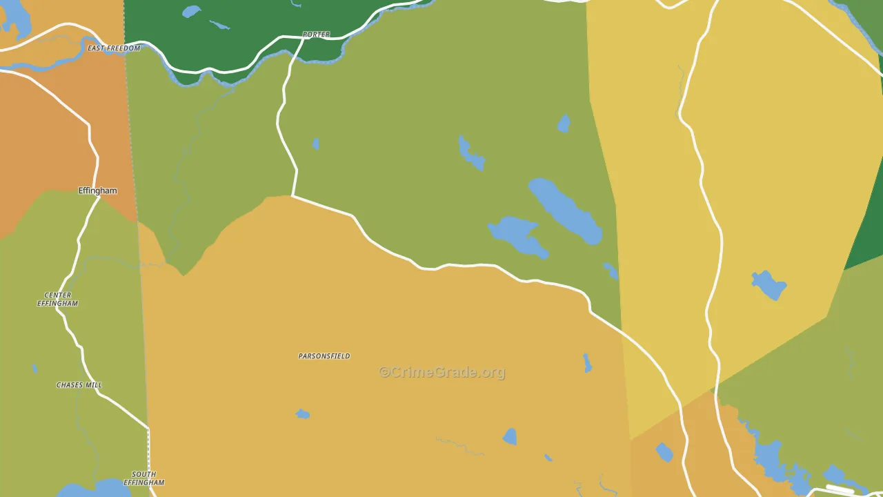 Parsonsfield, ME Map of Burglary Rates