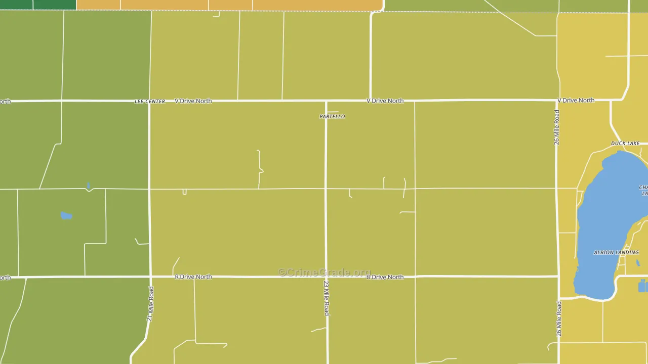 Partello, MI Map of Burglary Rates