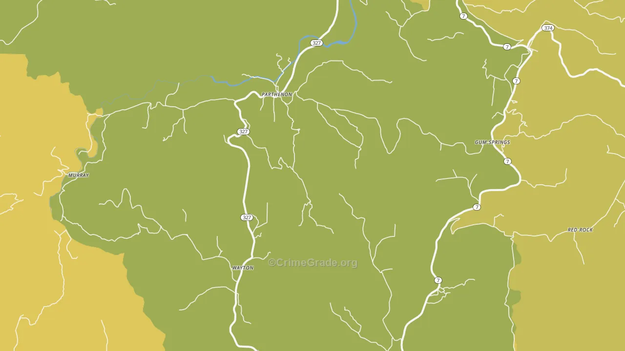 Parthenon, AR Map of Burglary Rates