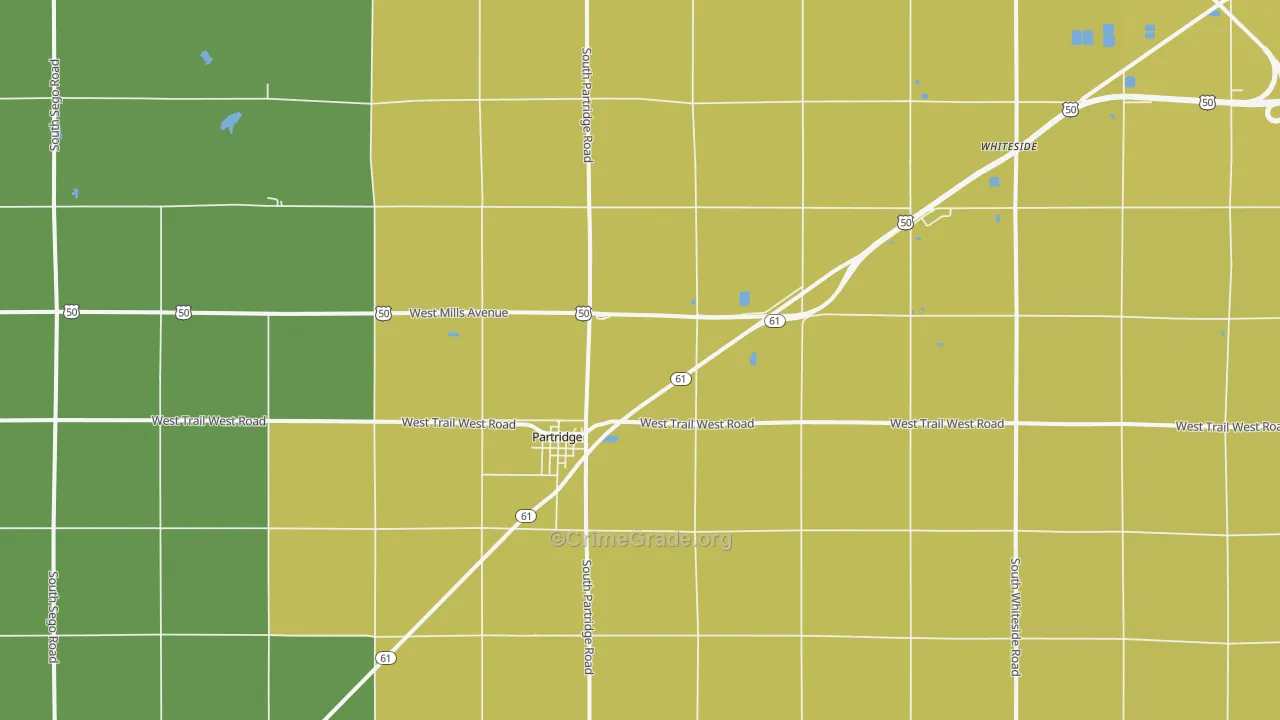 Partridge, KS Map of Burglary Rates