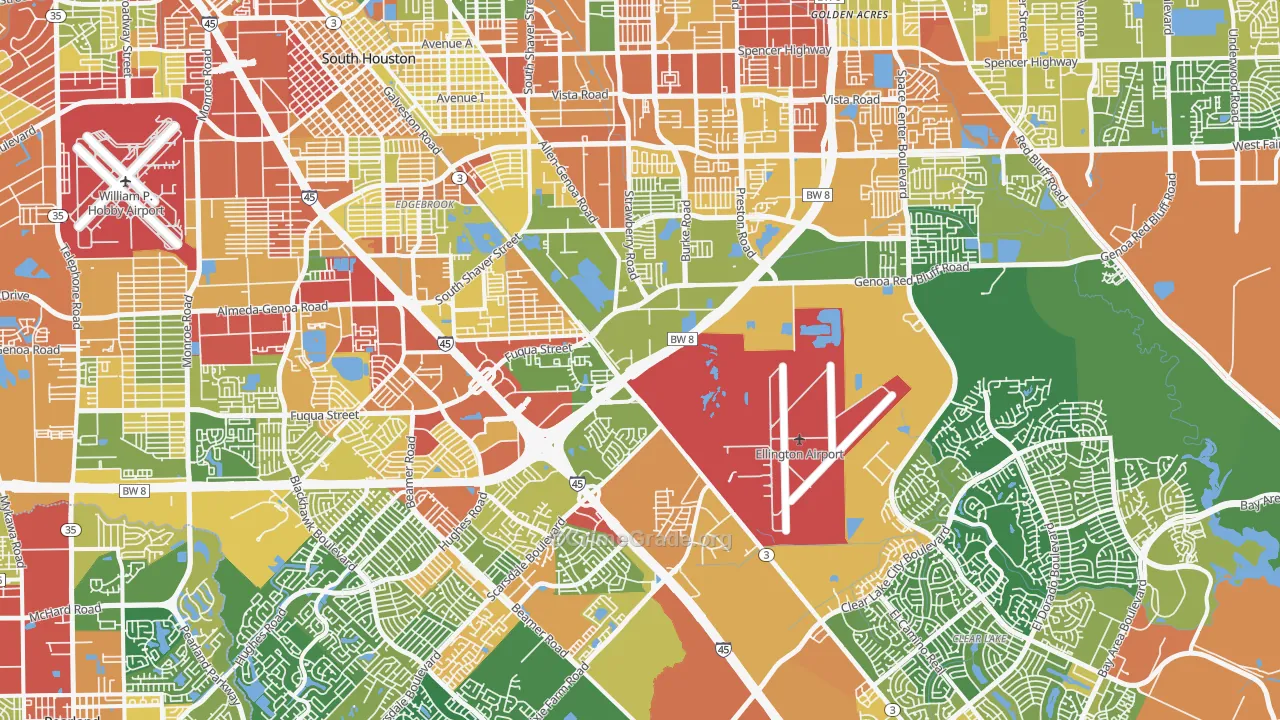 Pasadina, Houston, TX Map of Burglary Rates