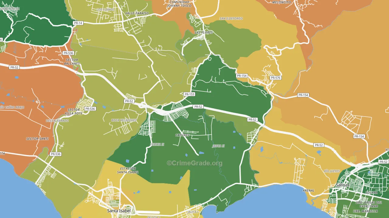 Paso Seco, PR Map of Burglary Rates