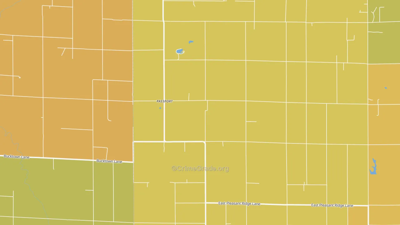 Passport, IL Map of Burglary Rates