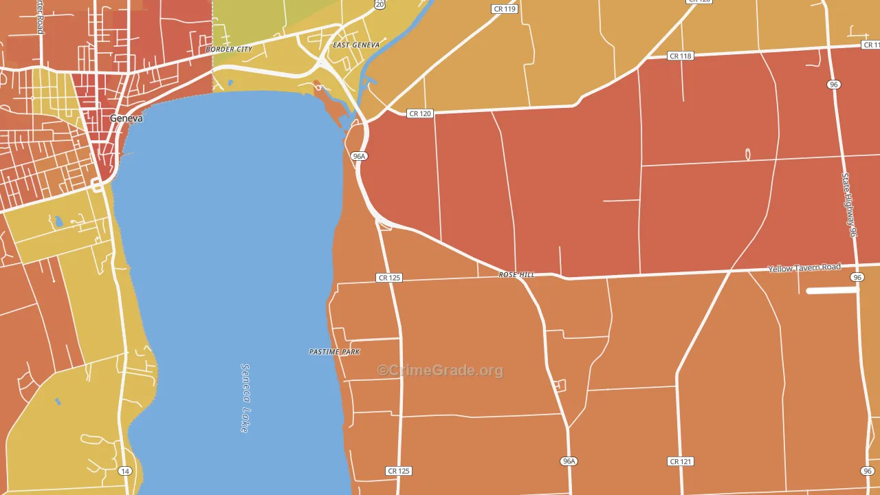Pastime Park, NY Map of Burglary Rates