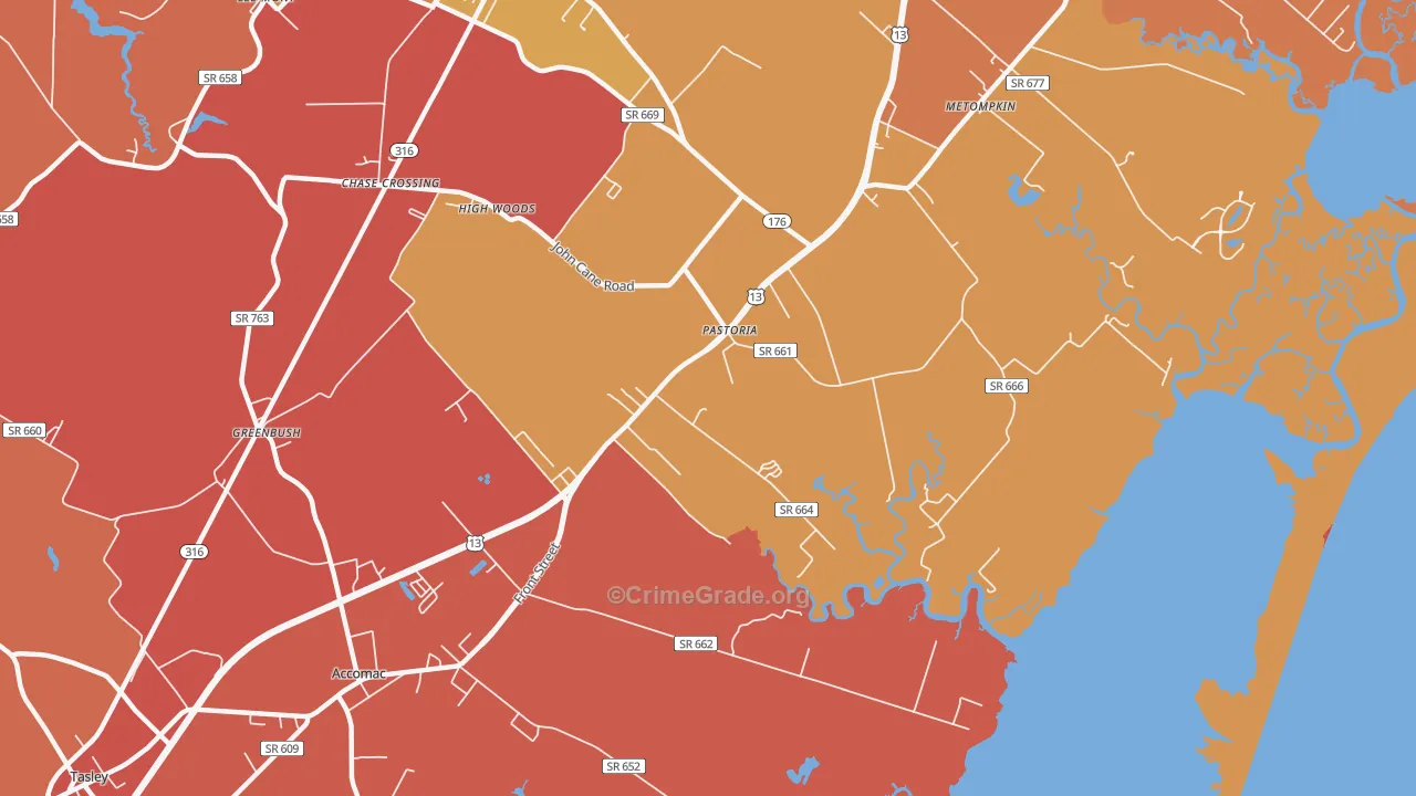 Pastoria, VA Map of Burglary Rates