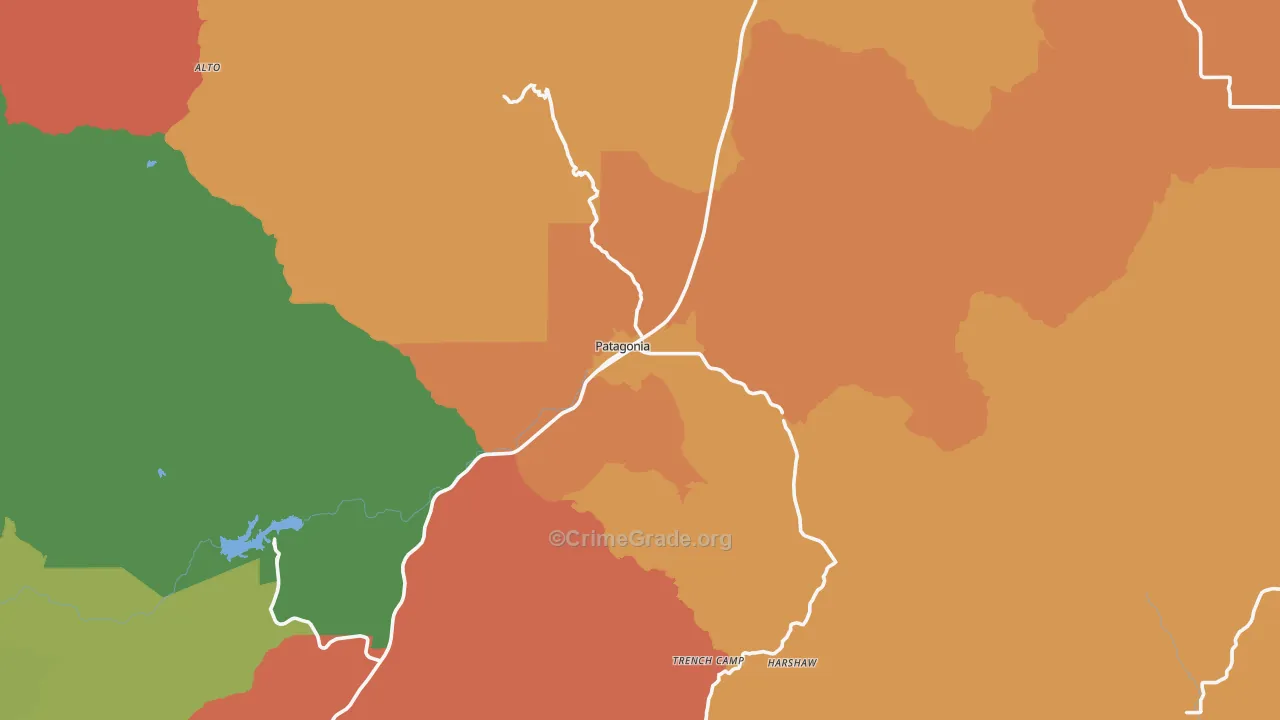 Patagonia, AZ Map of Burglary Rates