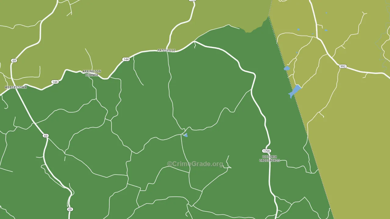 Patesville, KY Map of Burglary Rates