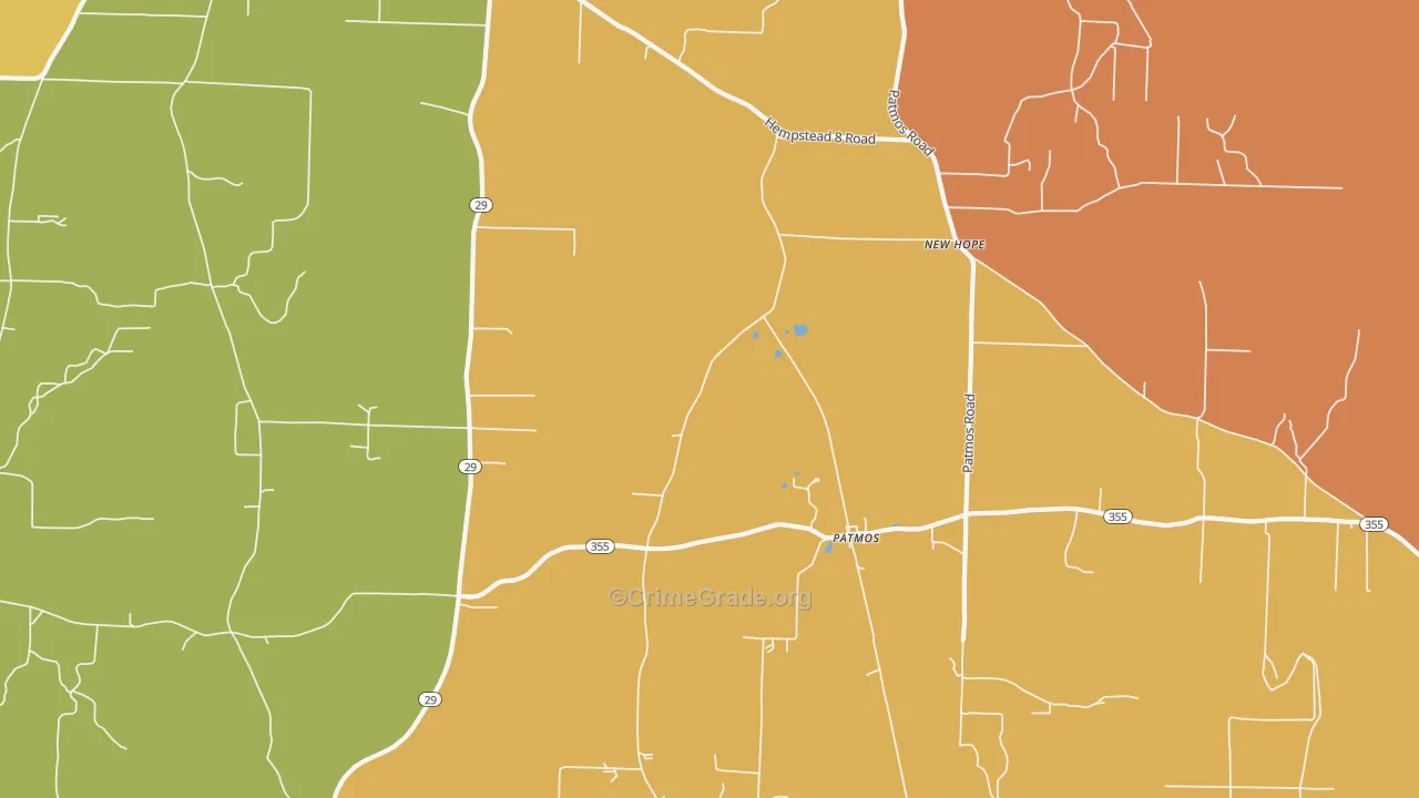 Patmos, AR Map of Burglary Rates