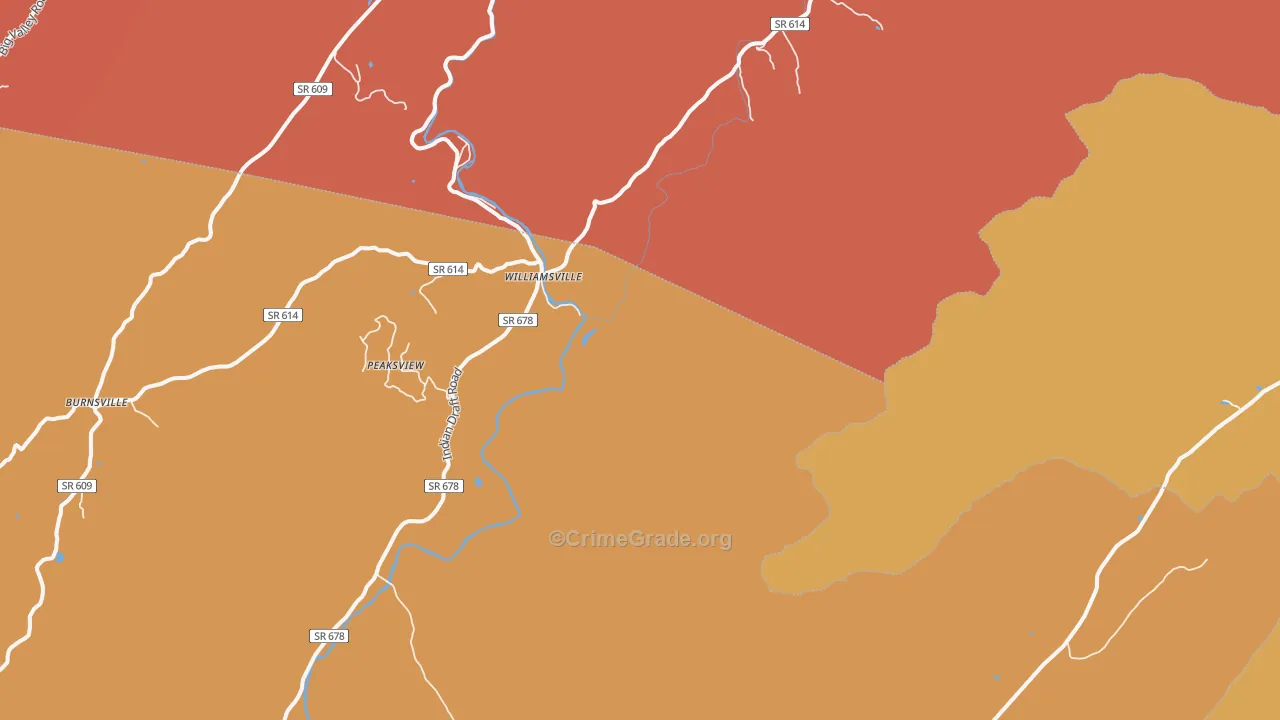 Patna, VA Map of Burglary Rates