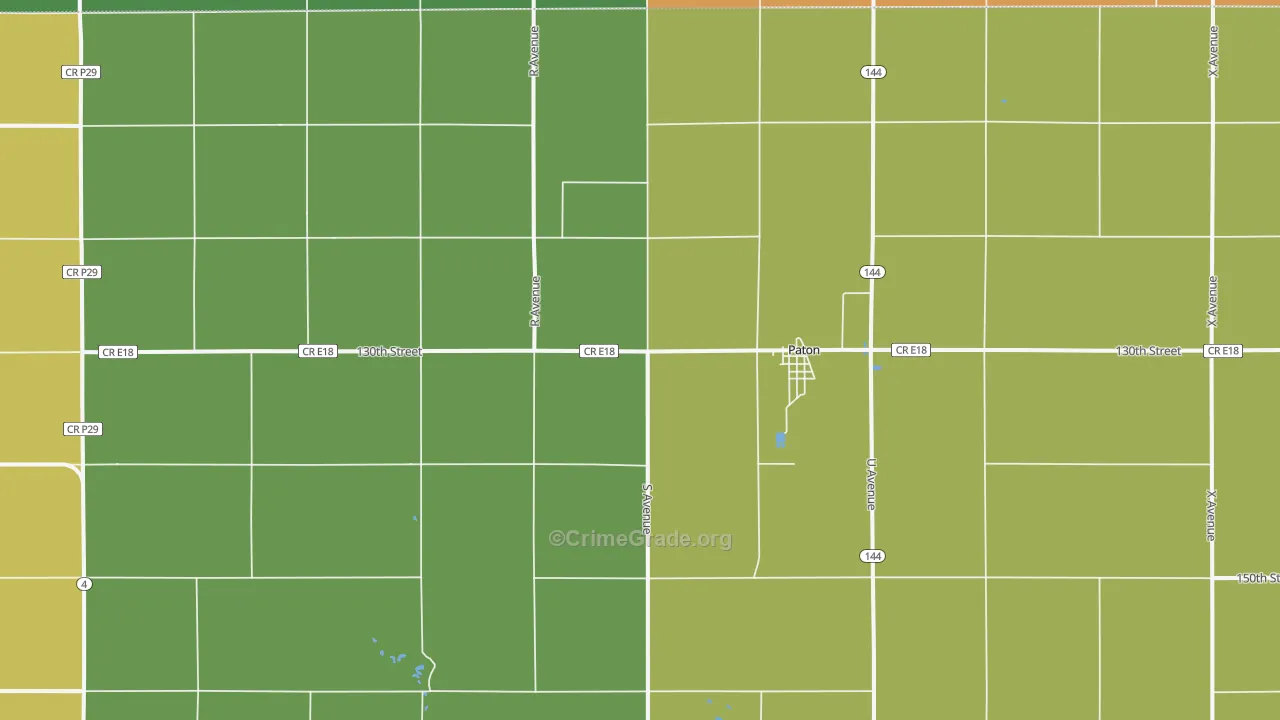 Paton, IA Map of Burglary Rates