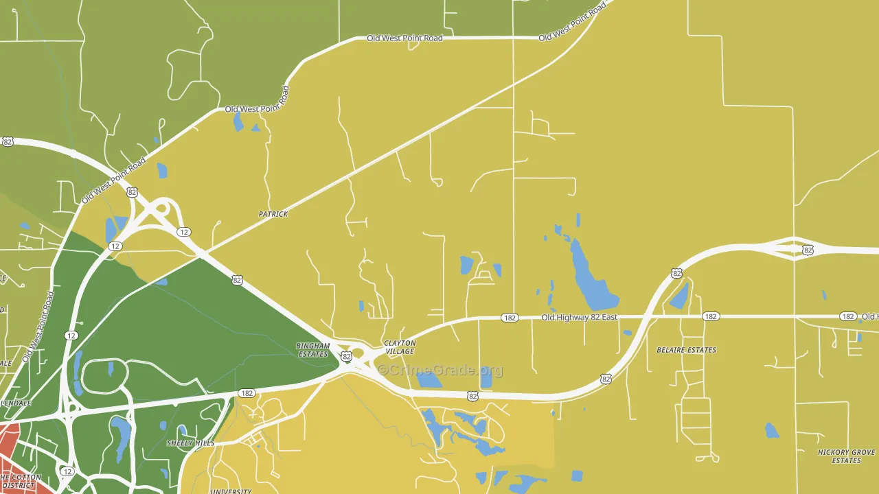 Patrick, MS Map of Burglary Rates