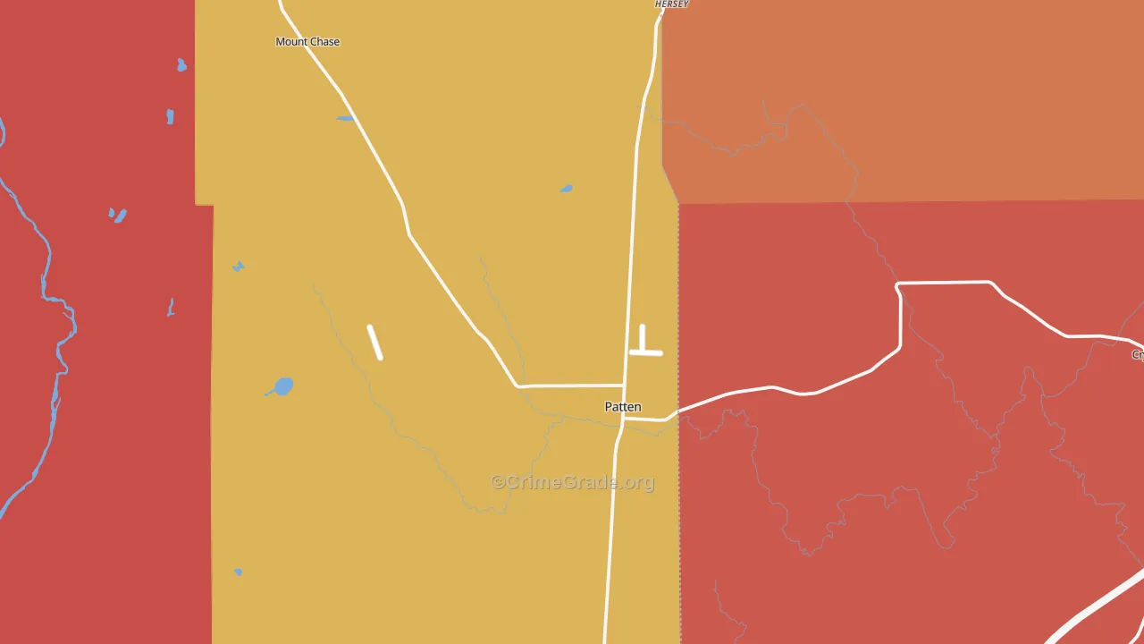 Patten, ME Map of Burglary Rates