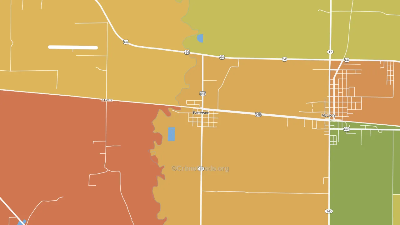 Patterson, AR Map of Burglary Rates