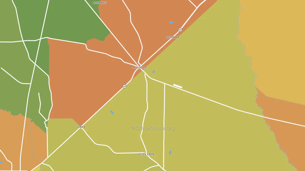 Patterson, GA Map of Burglary Rates